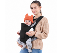 Эрго-рюкзак кенгуру Baby Carrier черный 4 положения для детей 3–24 месяцев до 15 кг