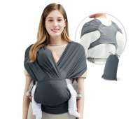Слинг-шарф Эргорюкзак для новорожденных (0-15 кг) Без намоток Темно-серый