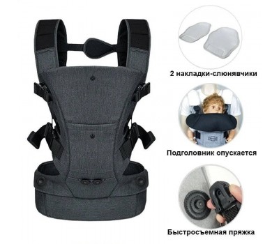 Рюкзак-переноска Слінг Рюкзак-кенгуру Verum Korea чорний