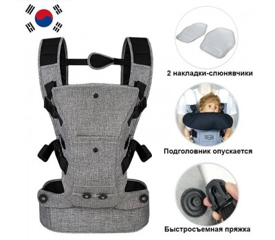Рюкзак-переноска Слінг Рюкзак-кенгуру Verum Korea сірий
