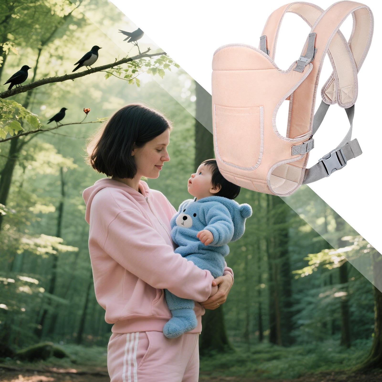 Стильный розовый слинг-рюкзак Baby Carriers для прогулок с доченькой