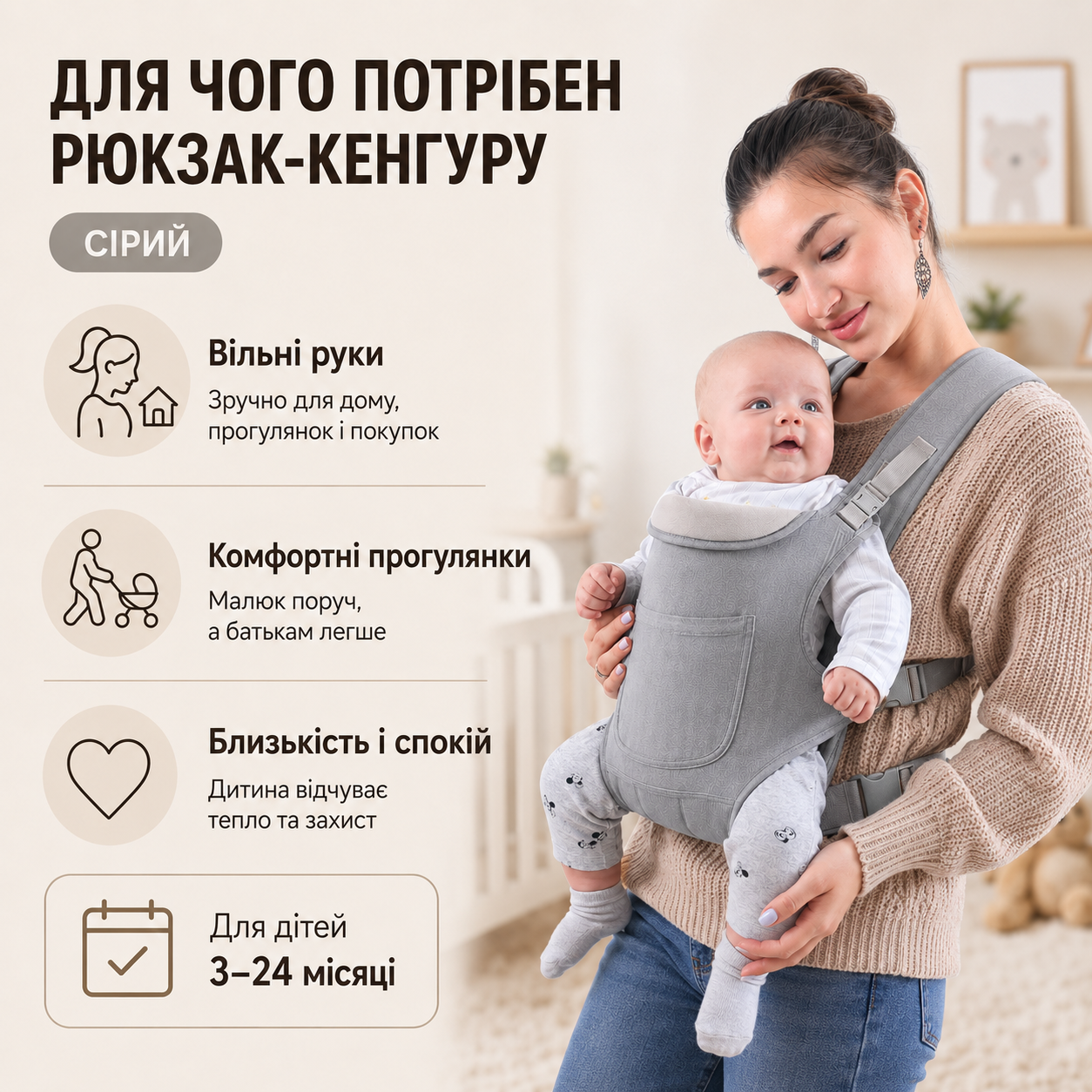 Для чого потрібен рюкзак-кенгуру