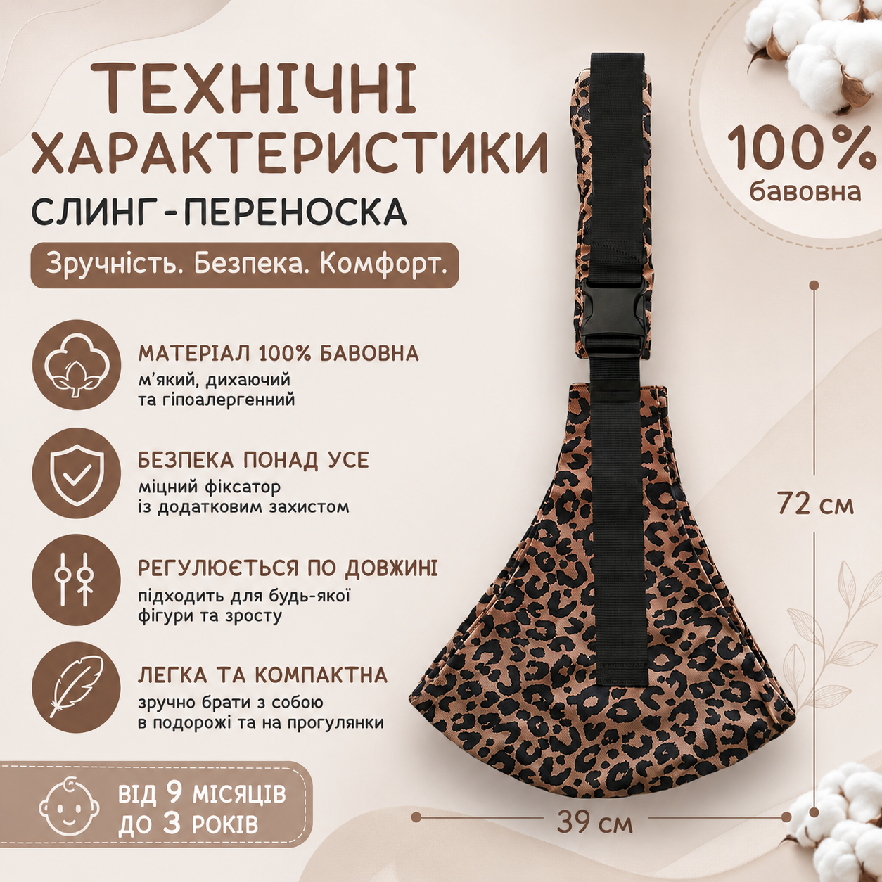 Технічні характеристики переноски Leopard